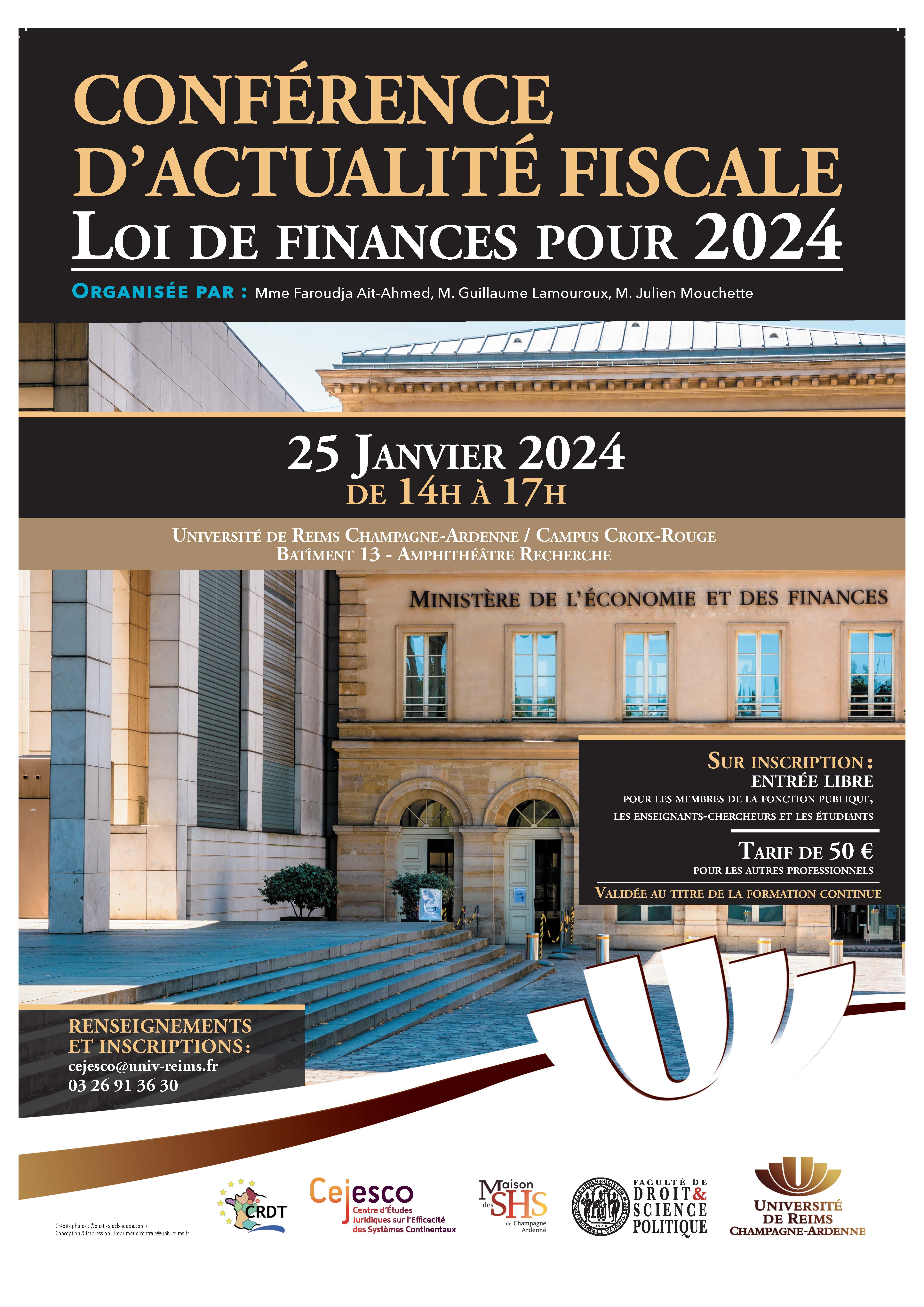 Conférence d’actualité fiscale - la Loi de finances pour 2024.
