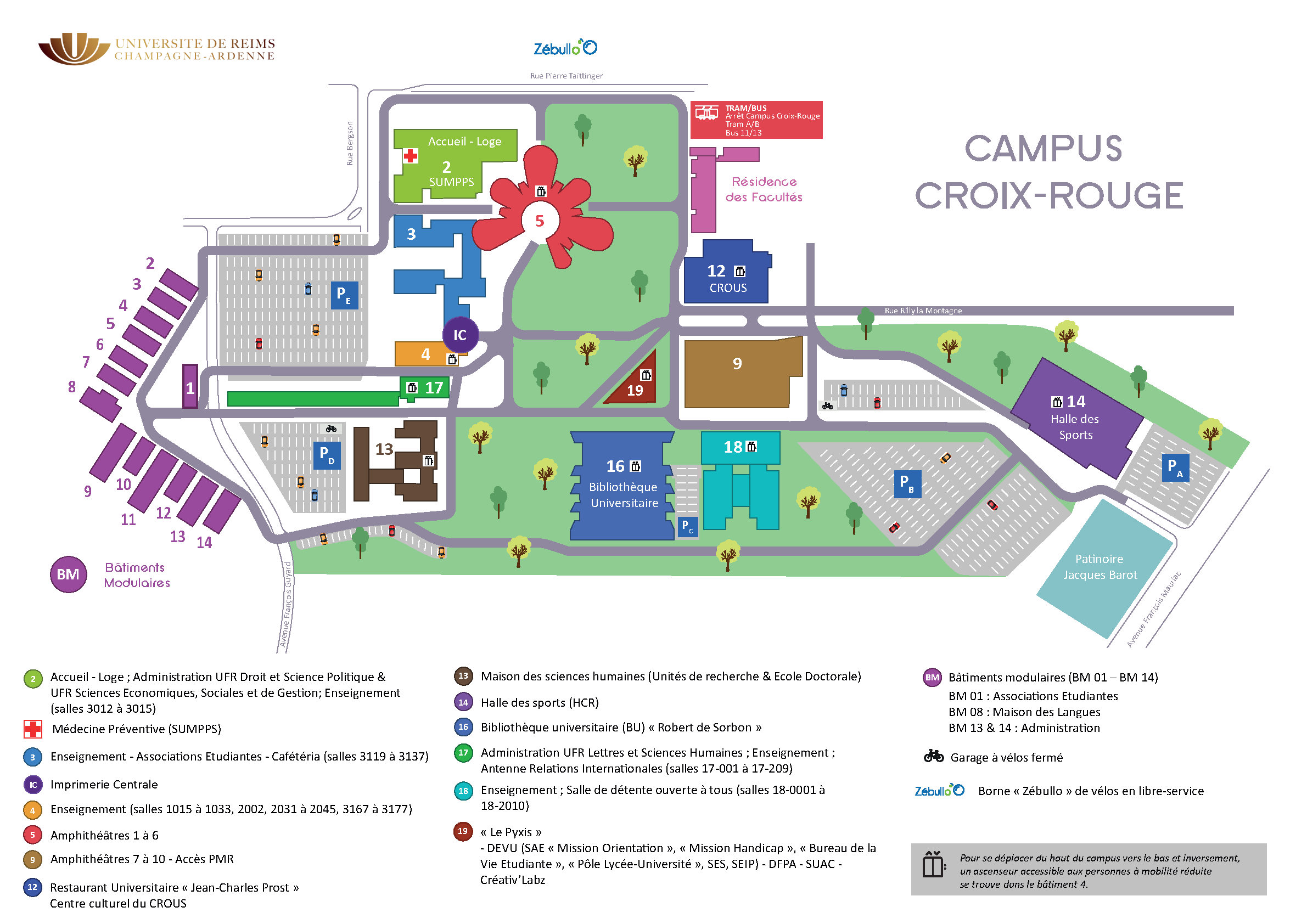 Plan du Campus Croix-Rouge