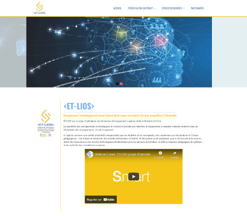 Page d'accueil du site ET-LIOS
