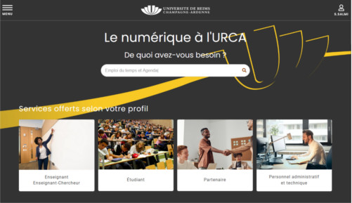Page d'accueil du site du service numérique de l'URCA