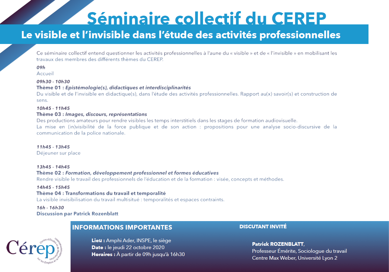 Séminaire commun du 20 octobre 2020