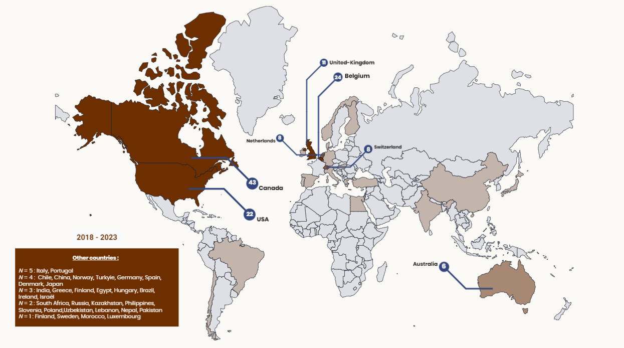 Carte des collaborations internationales du C2S depuis 2018, PNG, 201ko