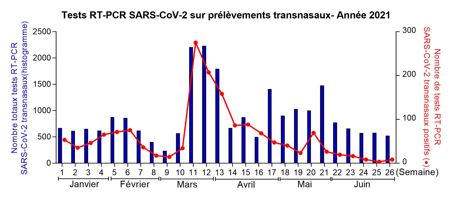 Tests RT-PCR SARS-CoV-2 sur prélèvements transnasaux - 2021