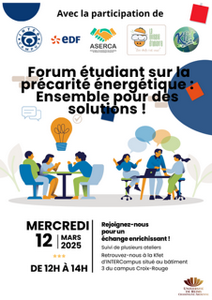 Mercredi 12 mars 2025 : rejoignez le forum étudiant sur la précarité énergétique