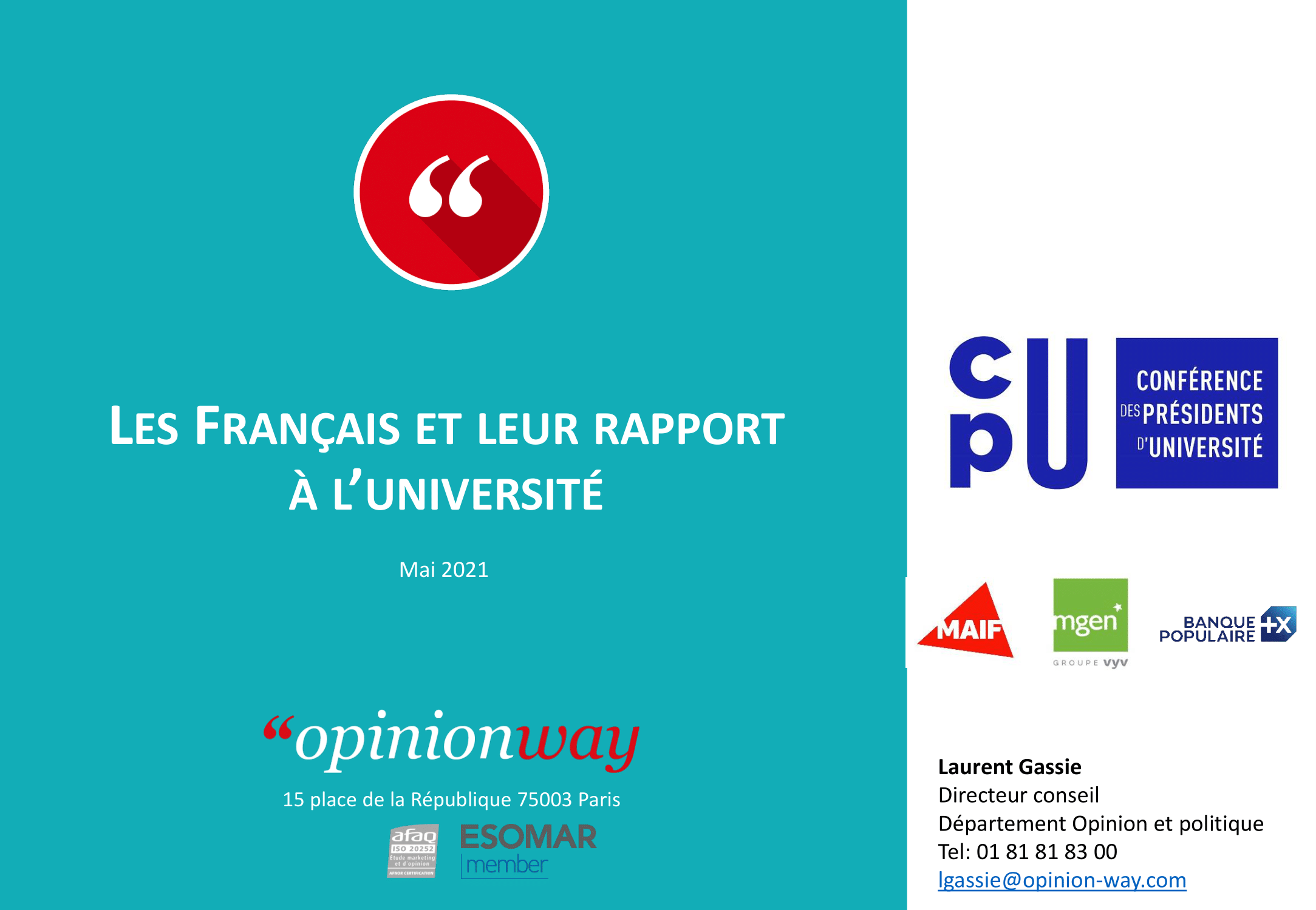 Enquête : Les français et leur rapport à l'université