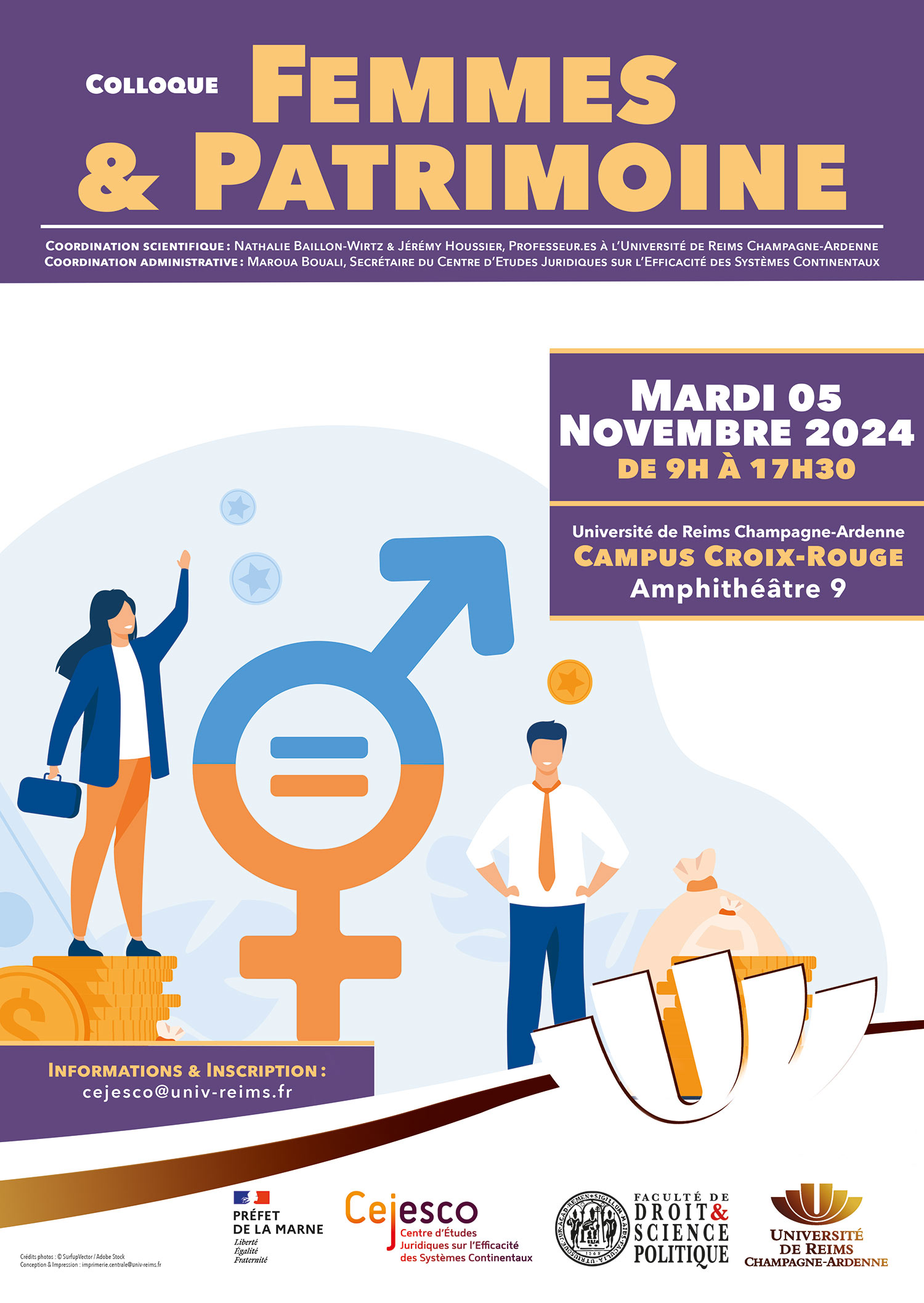 Affiche colloque Femmes & patrimoine - CEJESCO