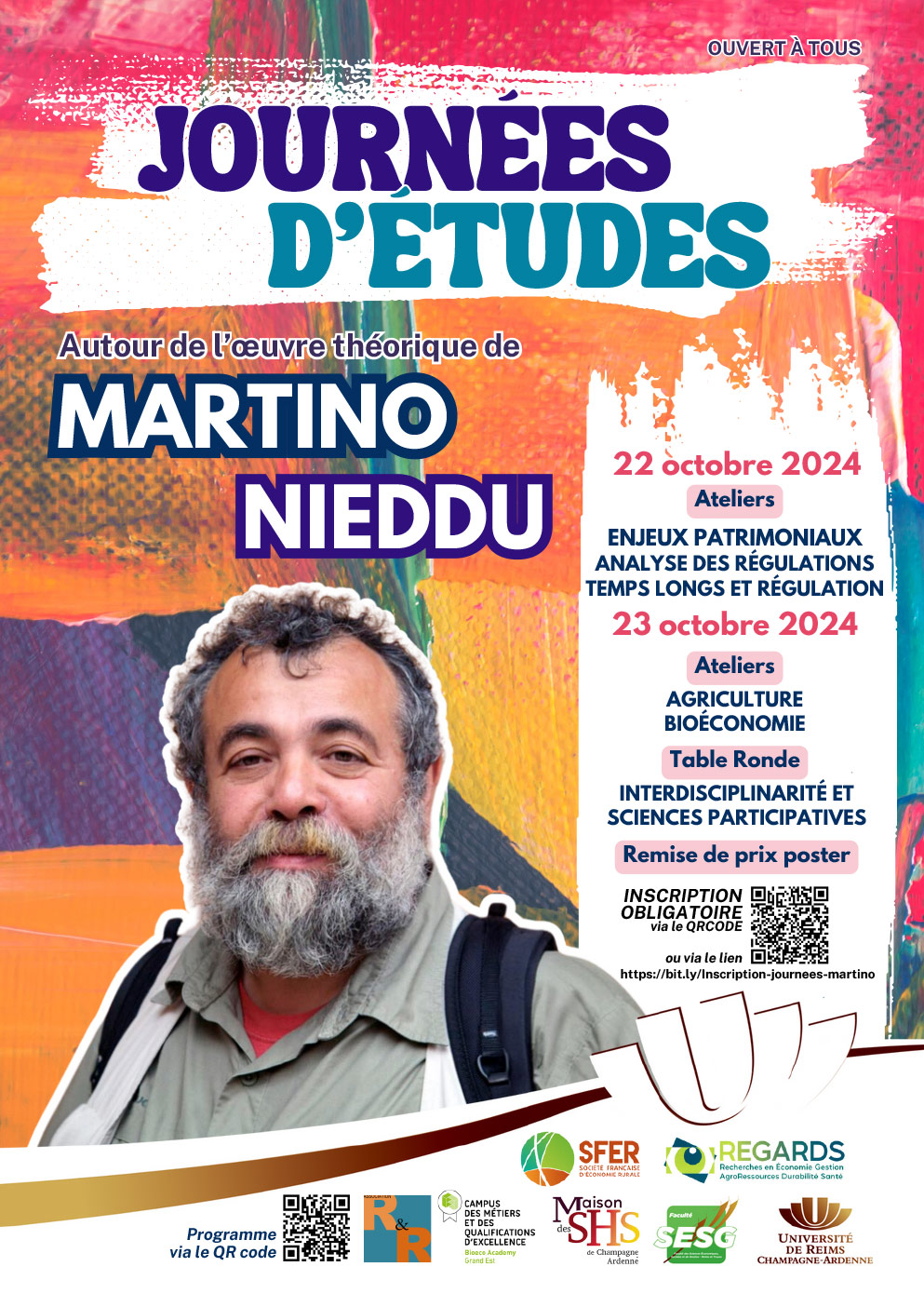Affiche journées d'études Martino NIEDDU - REGARDS