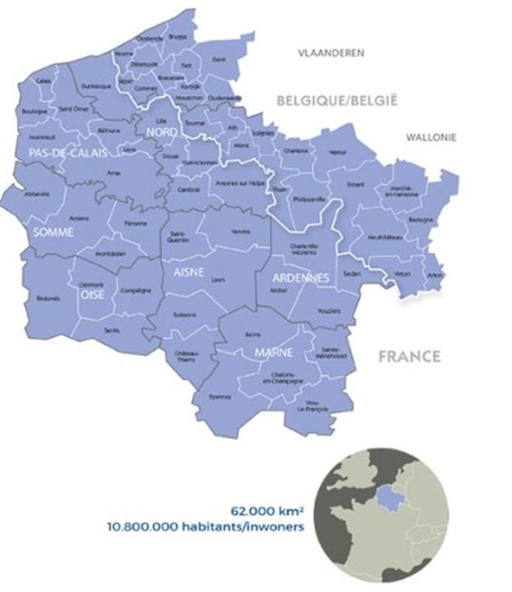 Carte des régions du programme France-Wallonie-Vlaanderen (JPEG, 53.15ko)