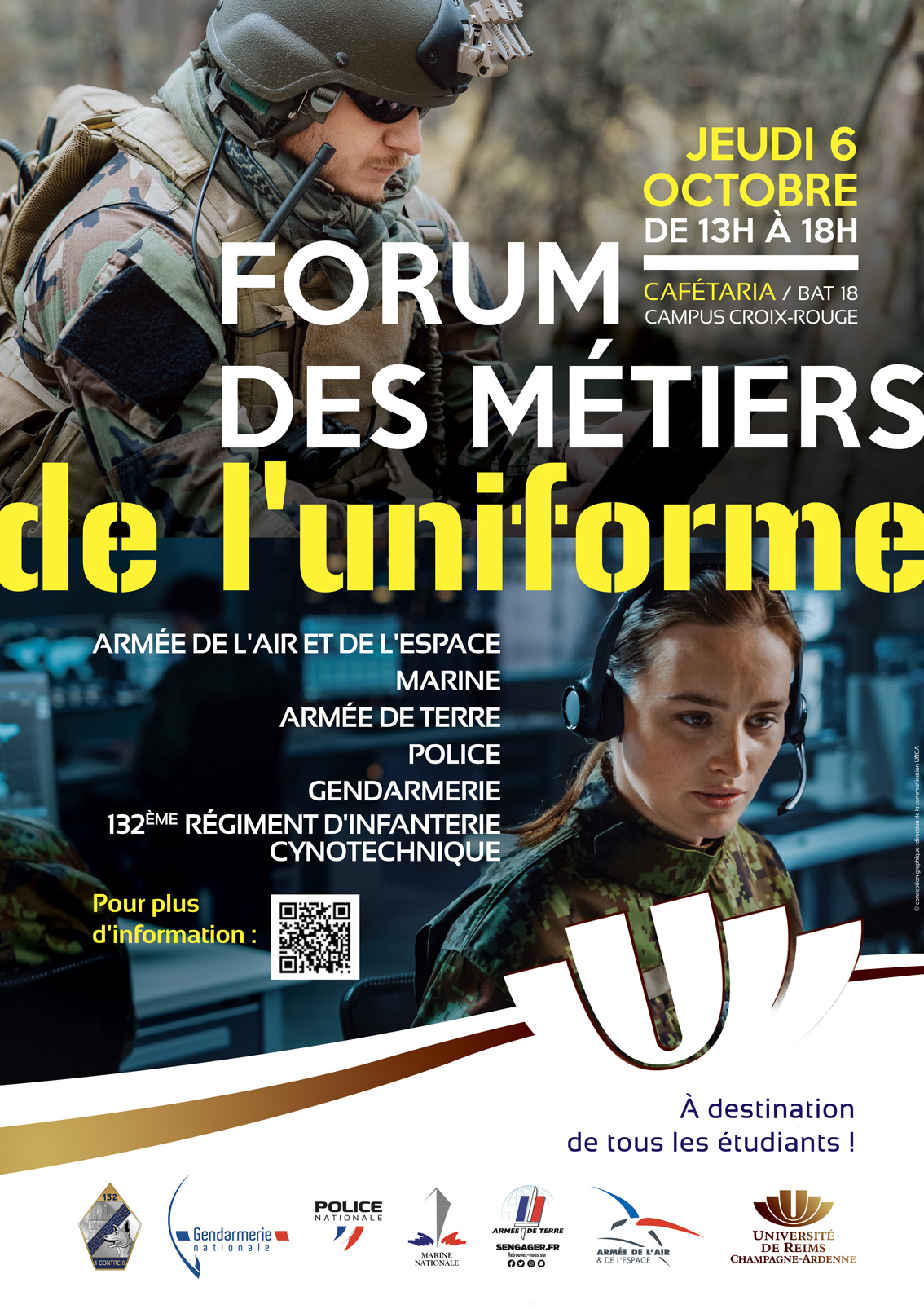 Affiche du forum des métiers de l'uniforme