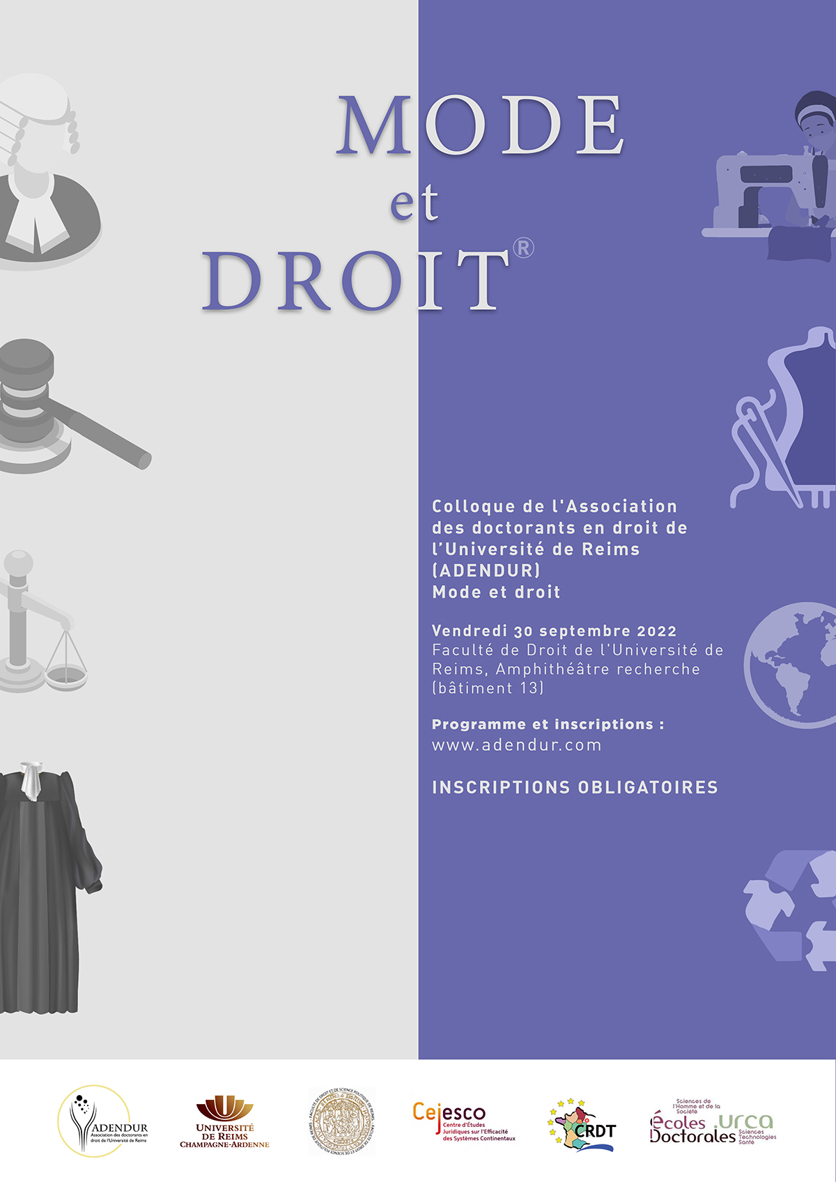 Affiche du colloque mode et droit