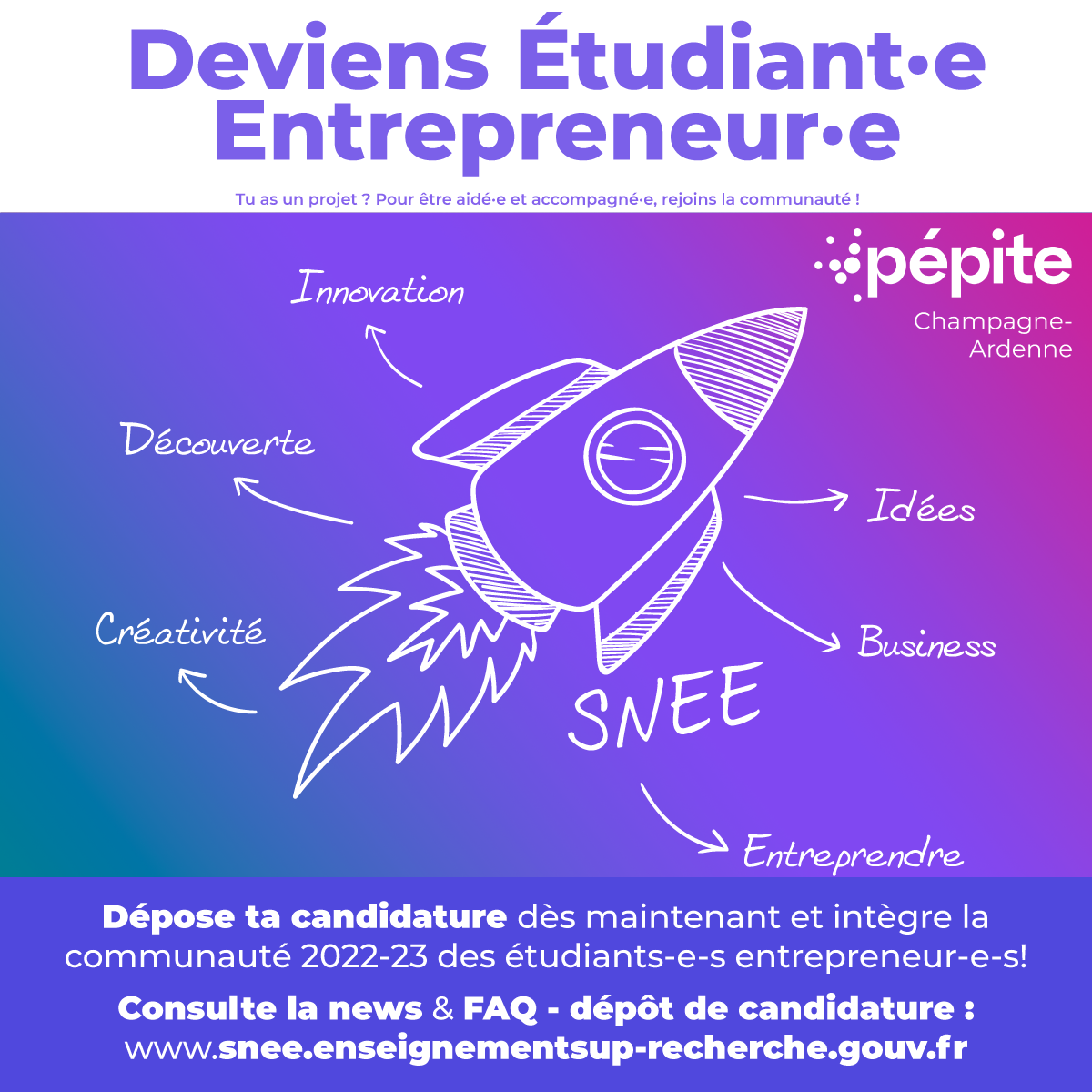 Affiche deviens étudiants entrepreneur