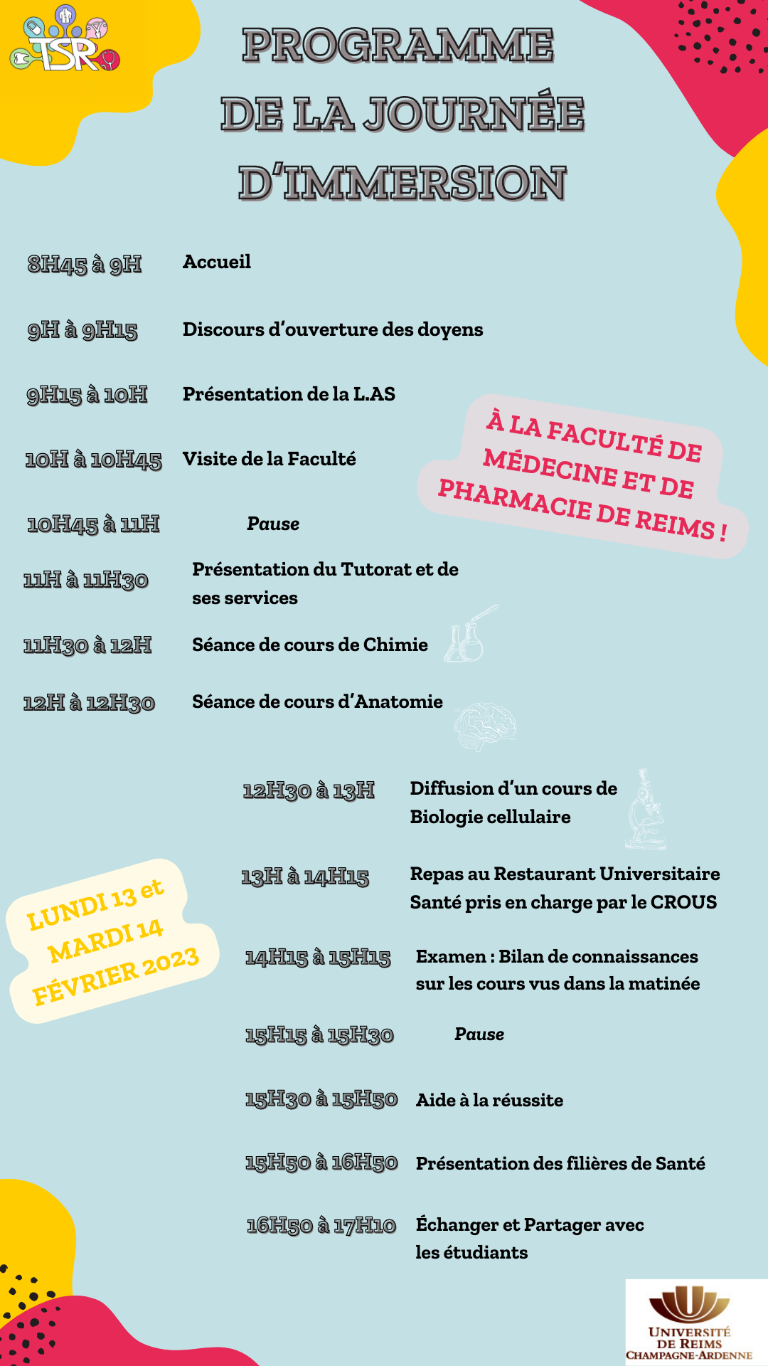 UJALU - Affiche "Une journée au tutorat santé de Reims "