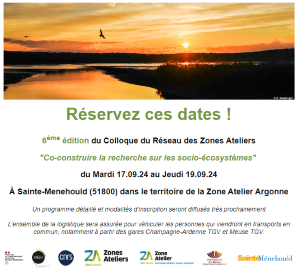 6e Colloque du Réseau des Zones Ateliers CNRS