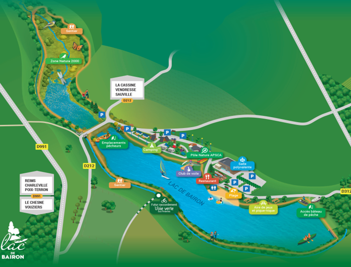 Plan touristique du lac de Bairon