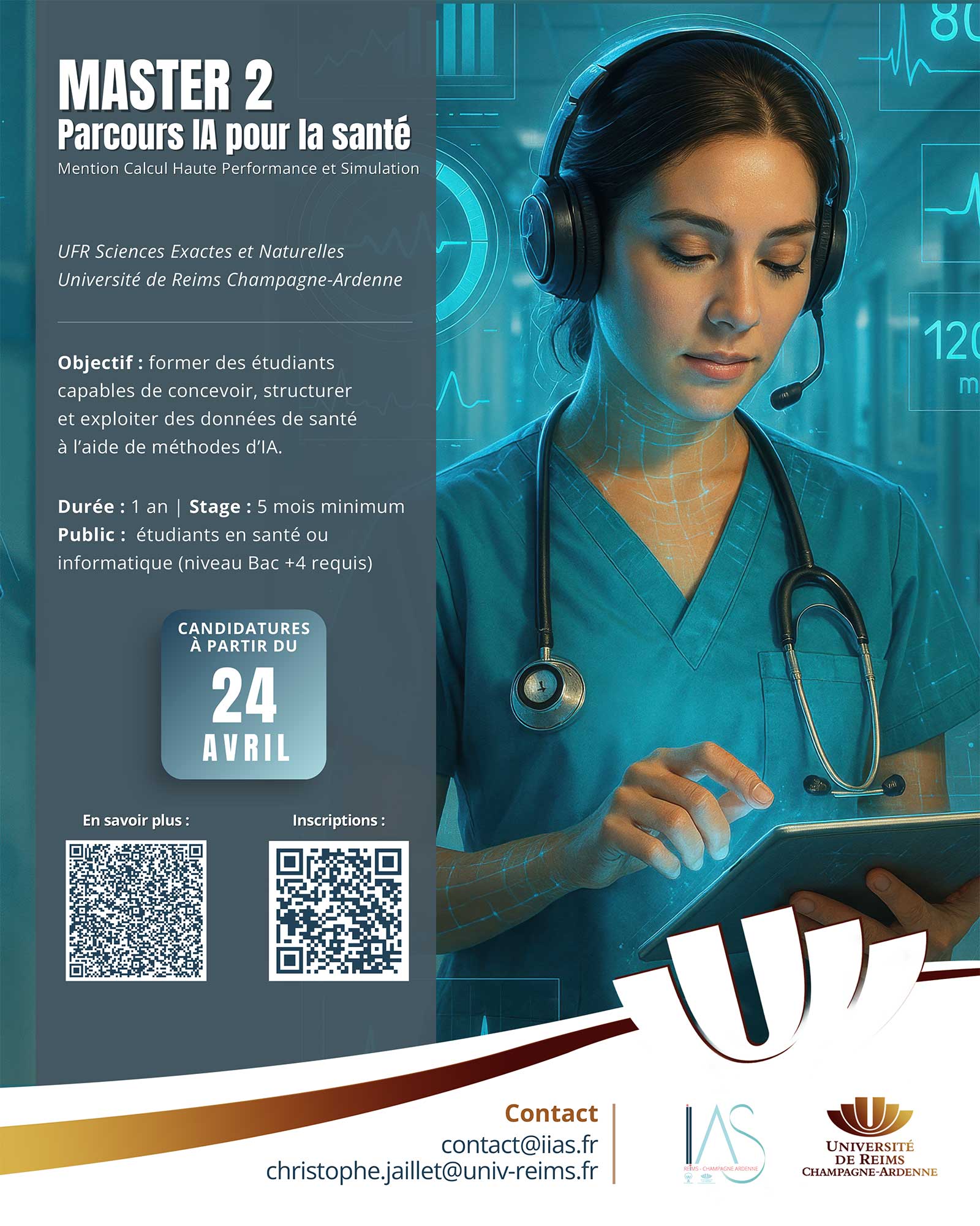 Ouverture du Master 2 – « Parcours IA pour la santé » à la rentrée 2025  