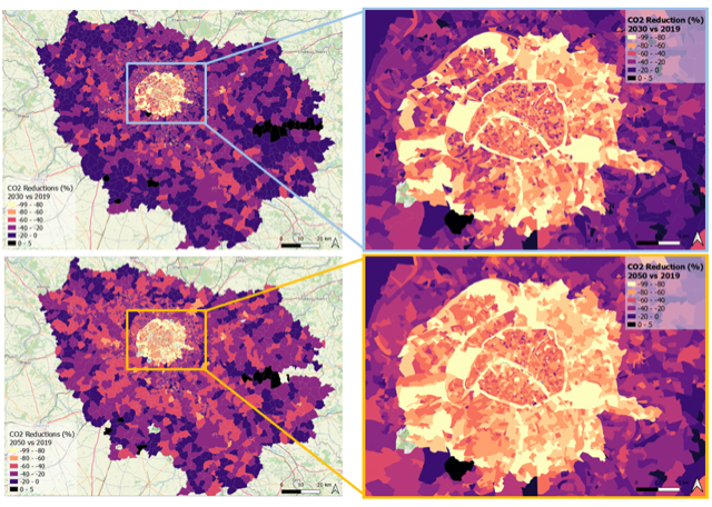 Cartographie des coulisses des objectifs carbone de Paris