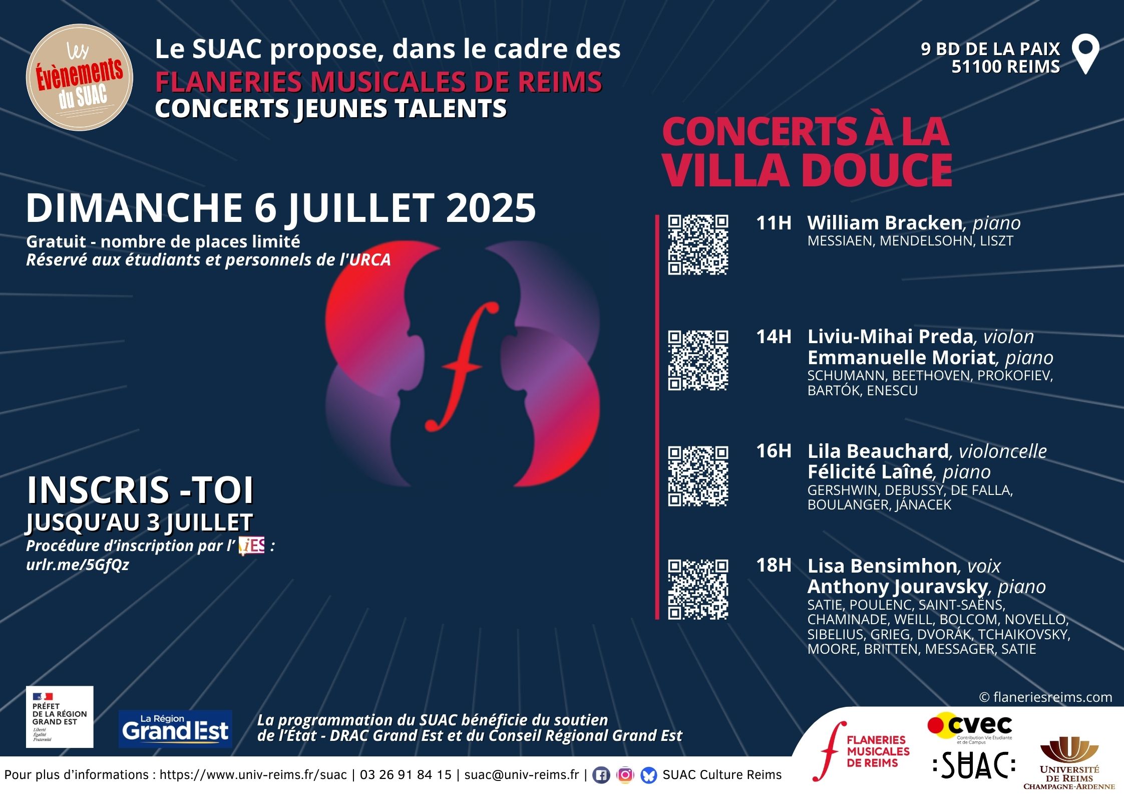 Concerts jeunes talents - Flâneries Musicales de Reims