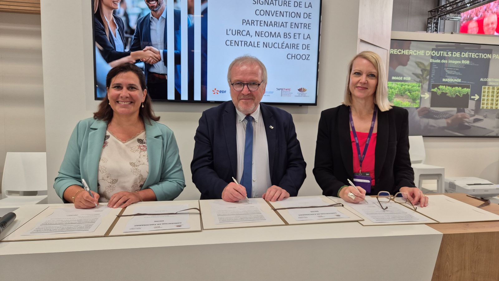 Signature d’une convention de partenariat entre l’université de Reims Champagne-Ardenne, NEOMA et la Centrale nucléaire de Chooz