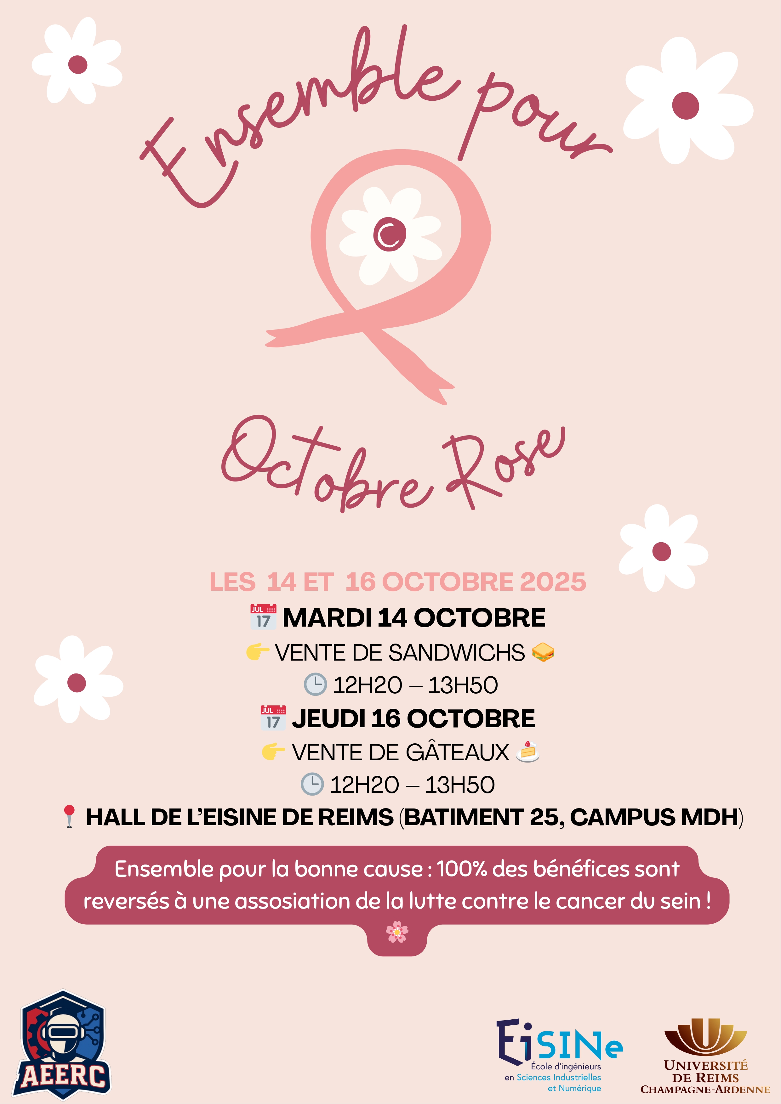 Soutenez Octobre Rose avec l’AEERC ! - Vente de sandwichs
