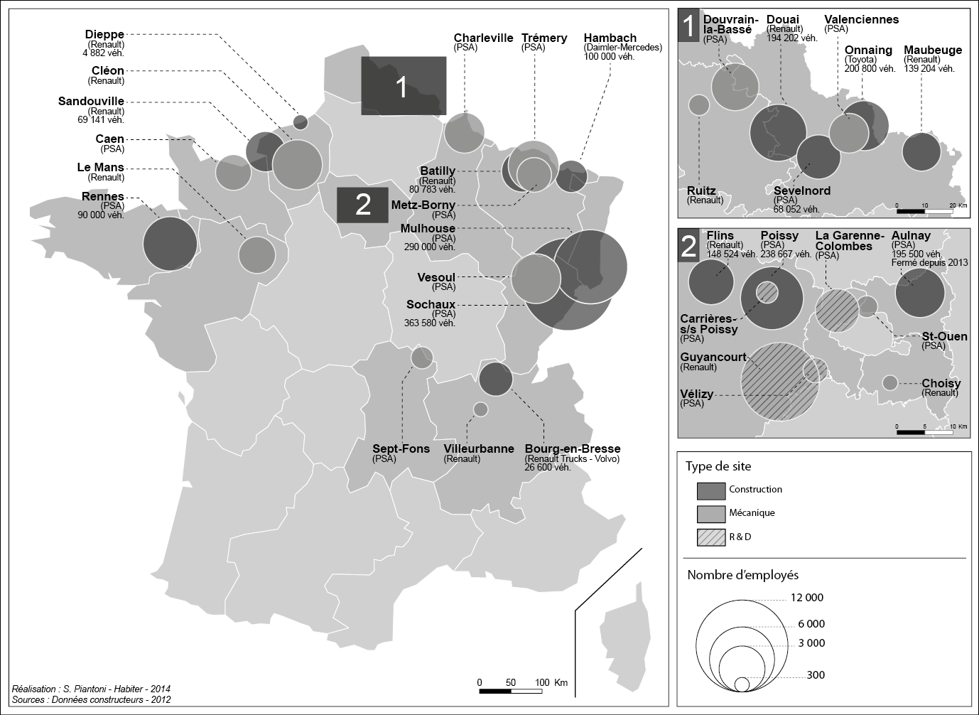 Carte de l’industrie automobile en France