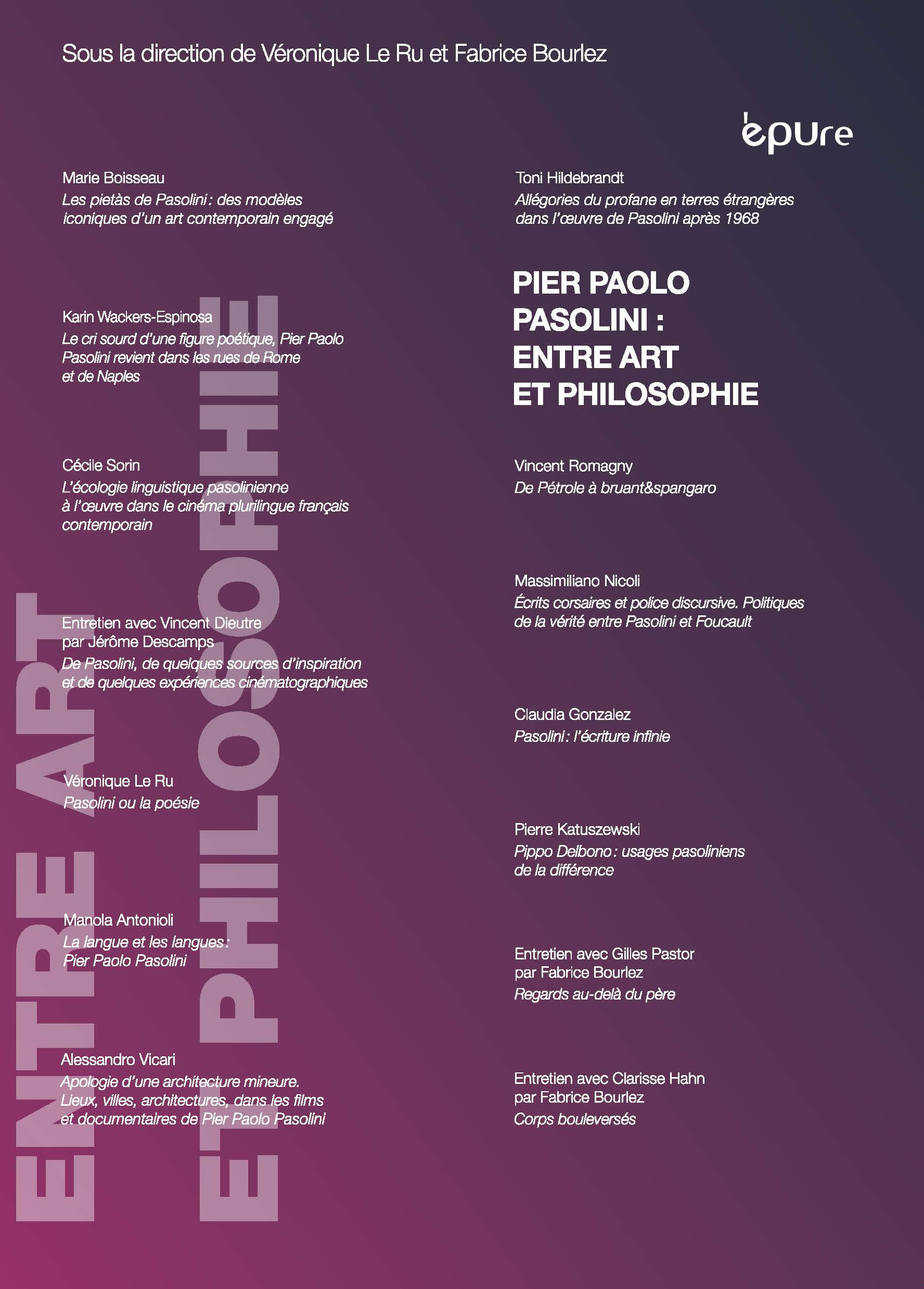 Pier Paolo Pasolini entre art et philosophie