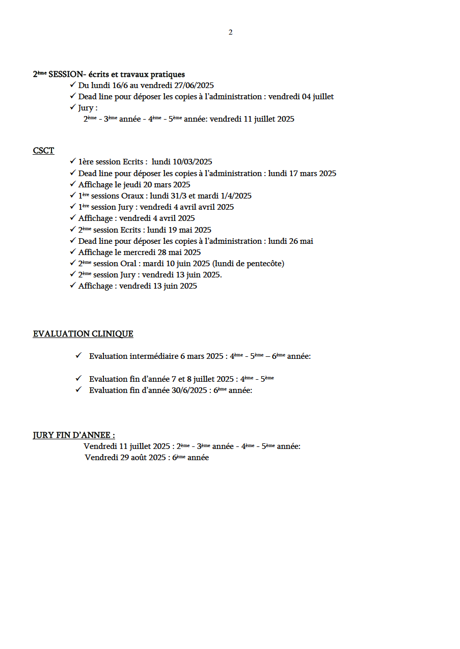 Calendrier universitaire 2024 2025 page 2