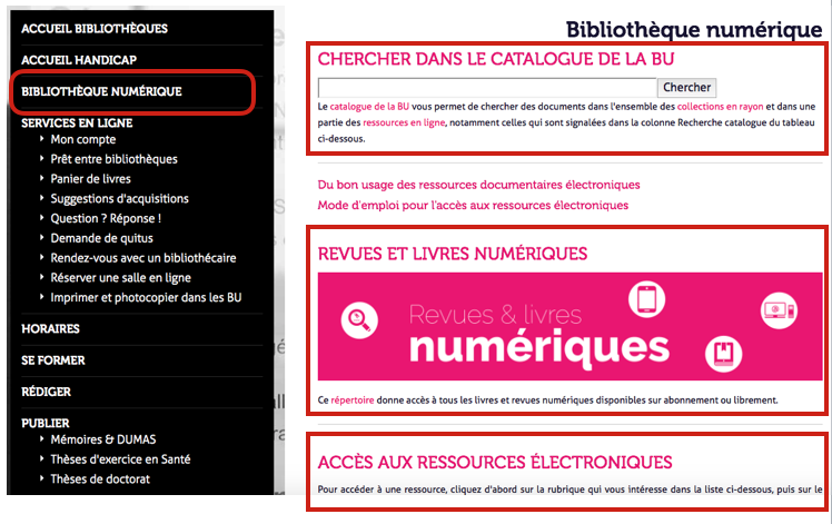 catalogue et ressources électroniques