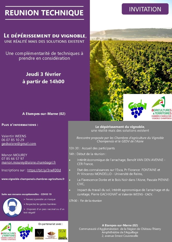 Participation à la conférence sur les déperissements du vignoble