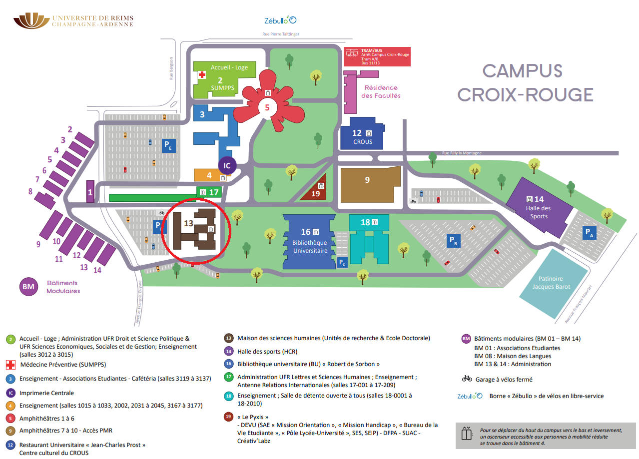 Plan du campus croix rouge