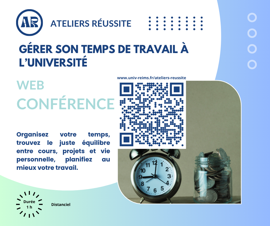Atelier GÉRER SON TEMPS DE TRAVAIL À L'UNIVERSITÉ