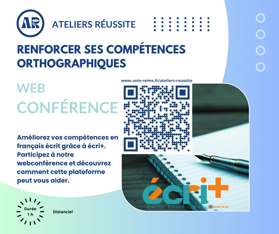 Atelier RENFORCER SES COMPÉTENCES ORTHOGRAPHIQUES