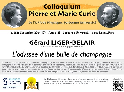 Le champagne et son effervescence, au coeur du "Colloquium Pierre & Marie Curie" de Sorbonne Université