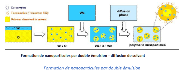 Formation de nanoparticules par double émulsion 