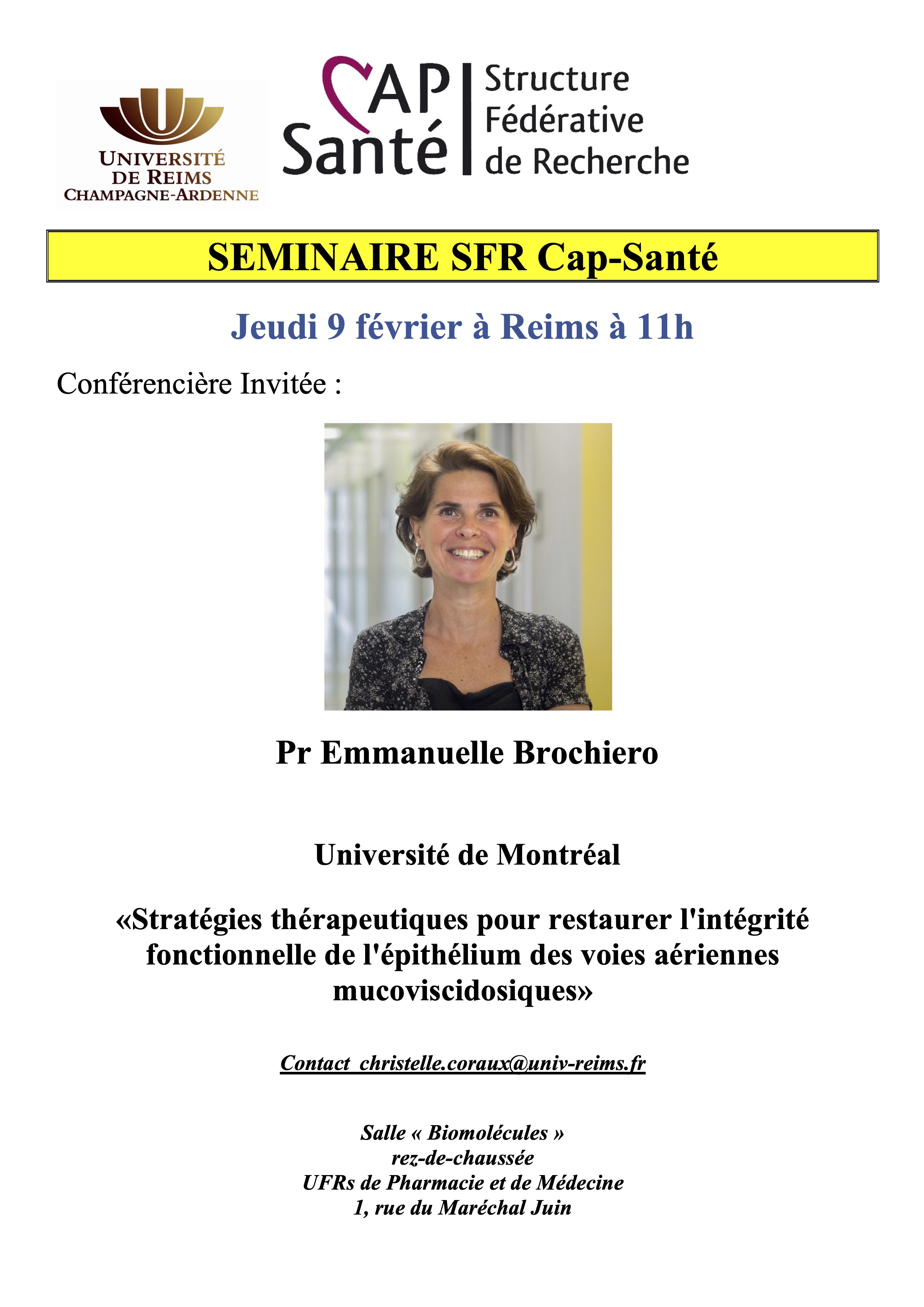 Séminaire  Pr Emmanuelle BROCHIERO