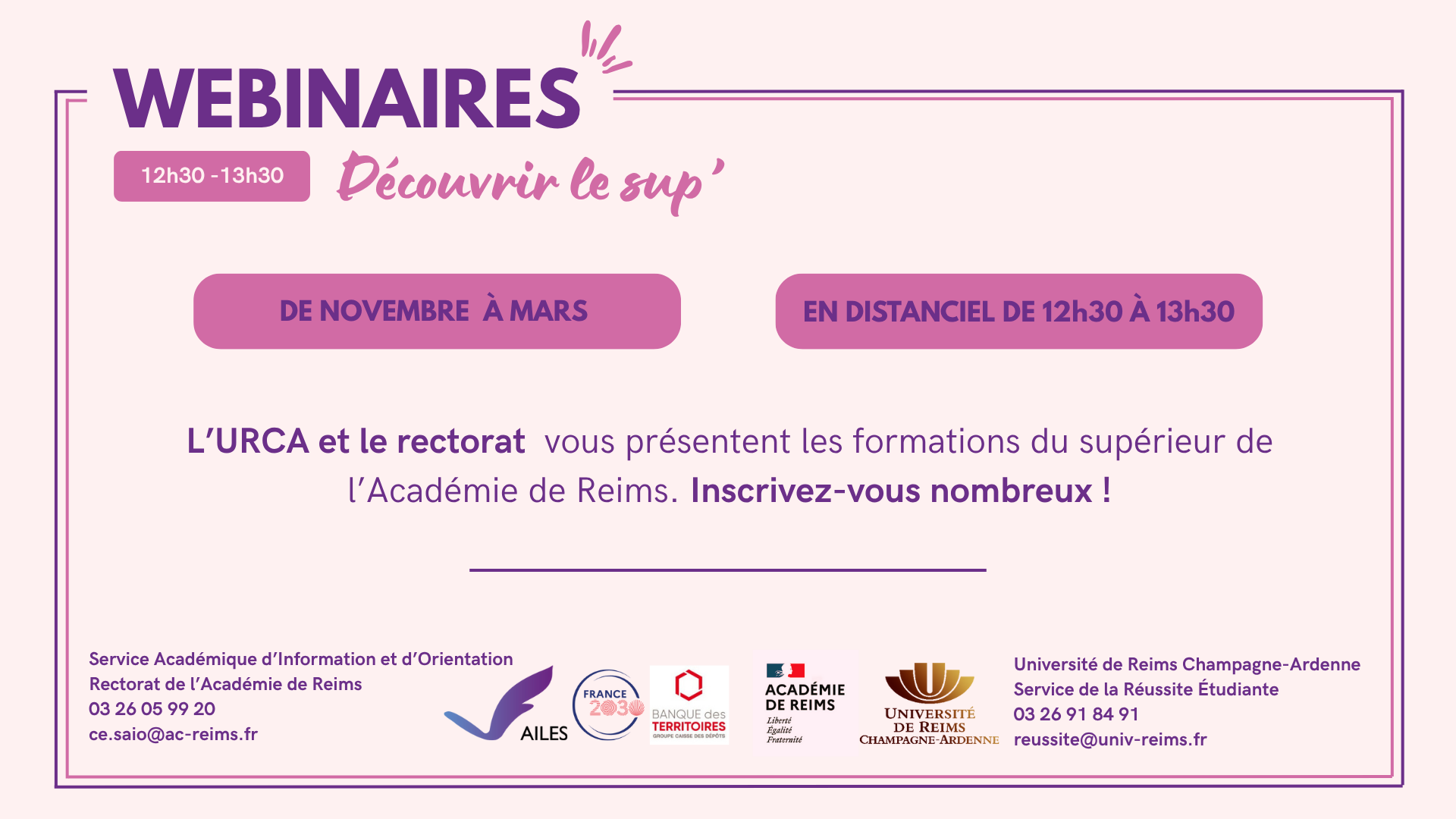 Webinaires "Découvrir le sup"