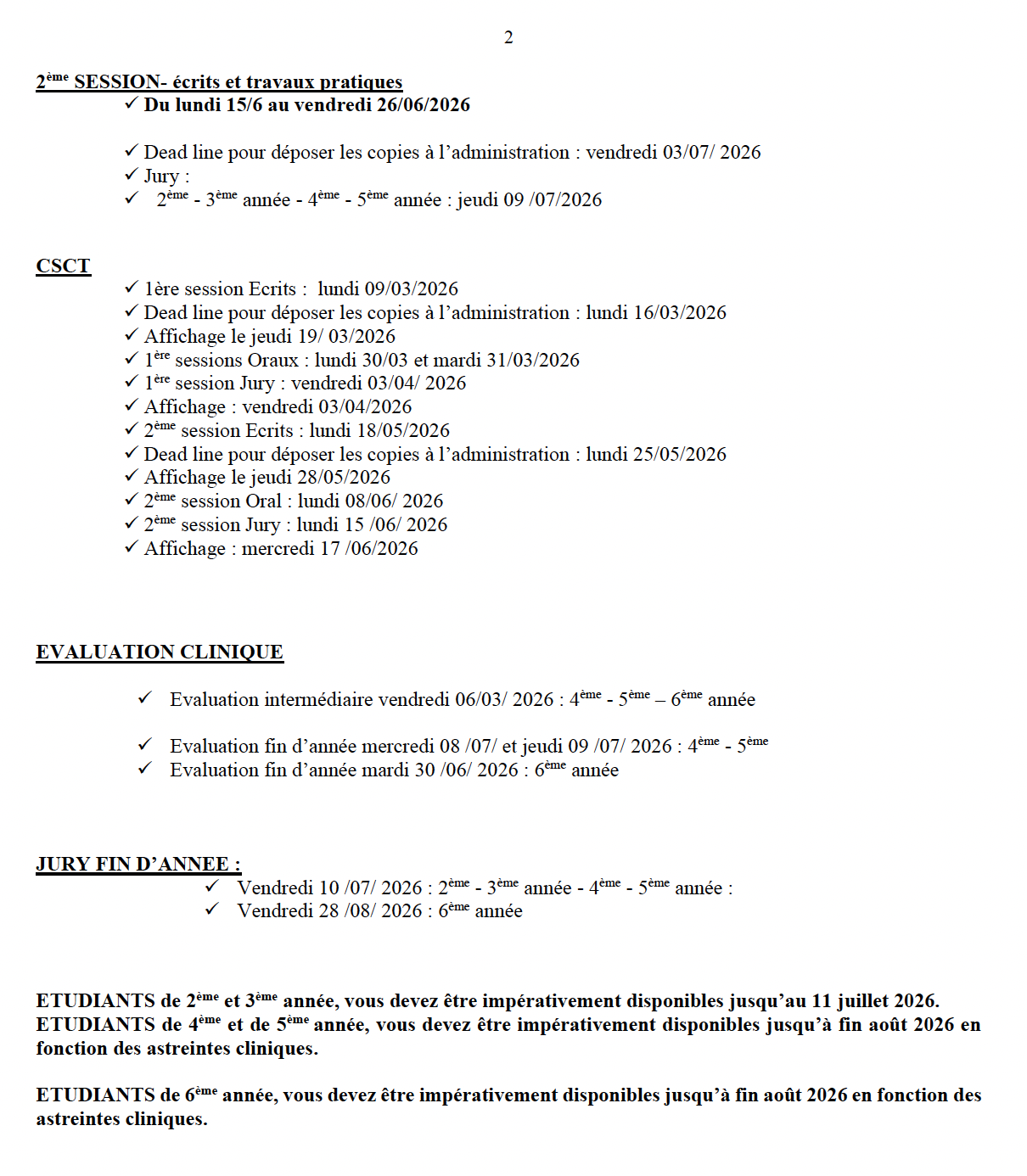 Calendrier universitaire 2024 2025 page 2