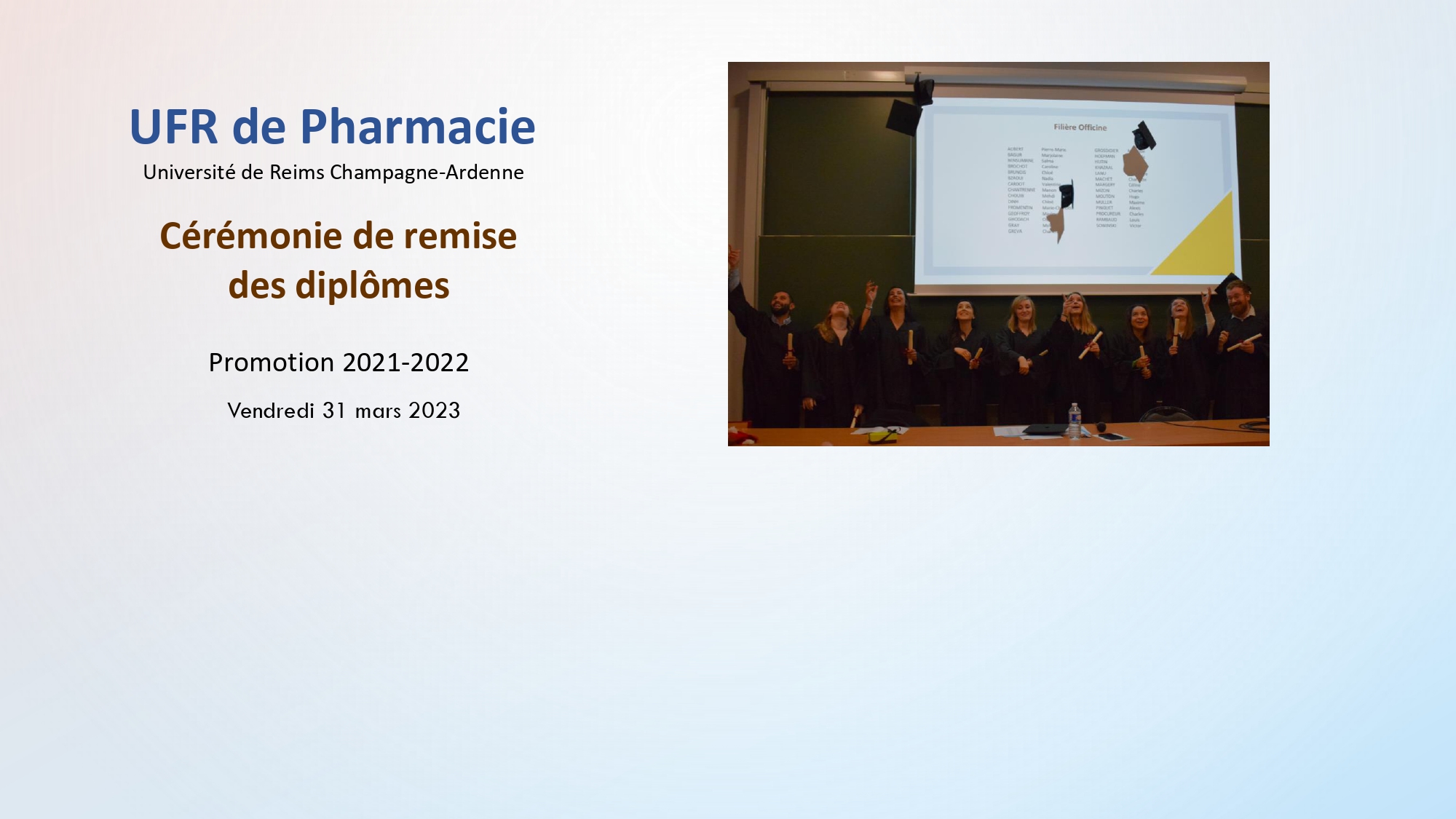 cérémonie de remise des diplômes