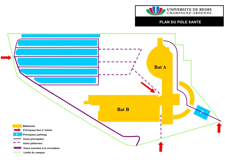 Plan de masse du pôle santé de Reims