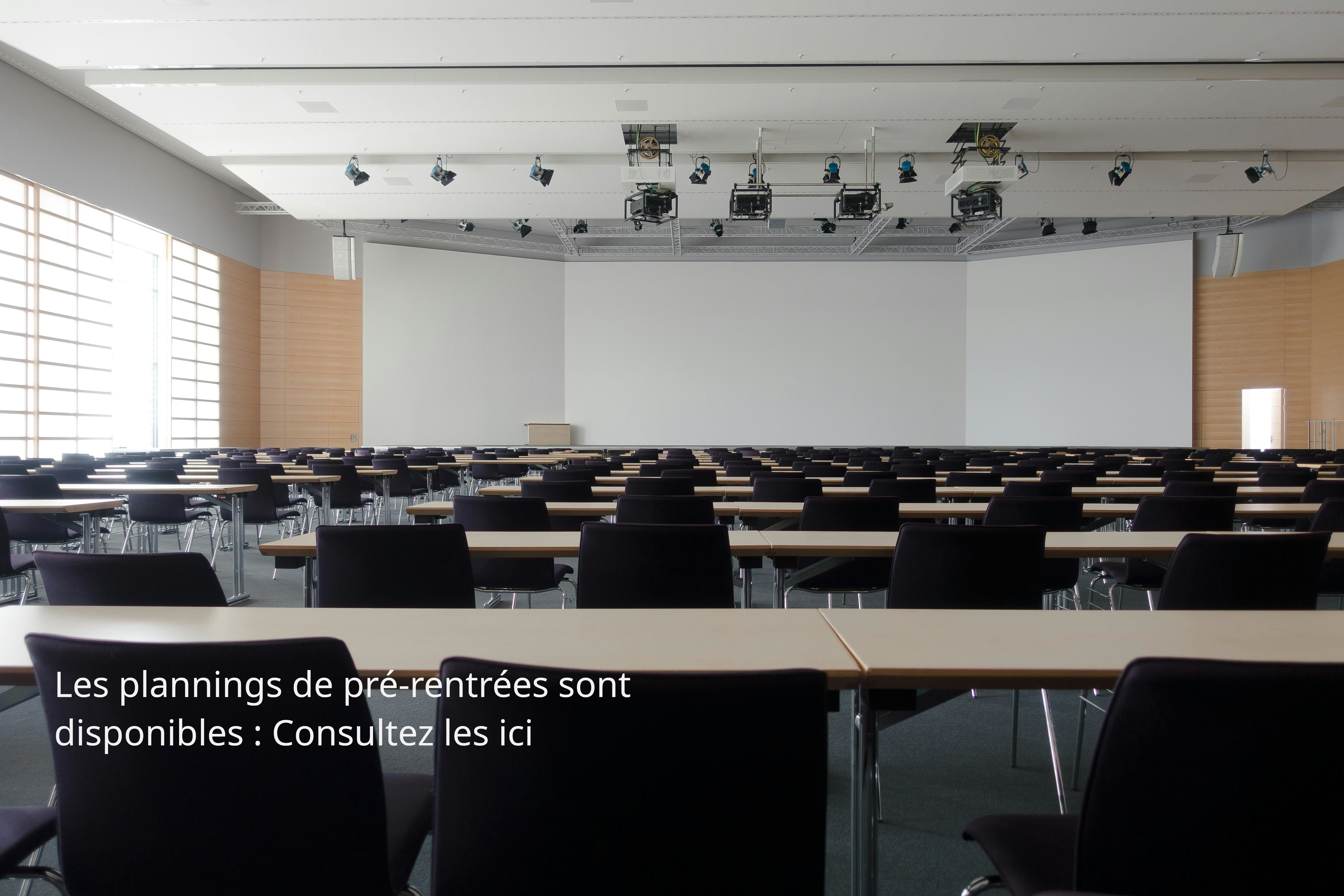 plannings des pré-rentrées